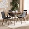 Baxton Studio Sugar Dark Grey Upholstered Walnut Wood Finished 5-Piece Dining Set 144-6796-7946 - alternate 6